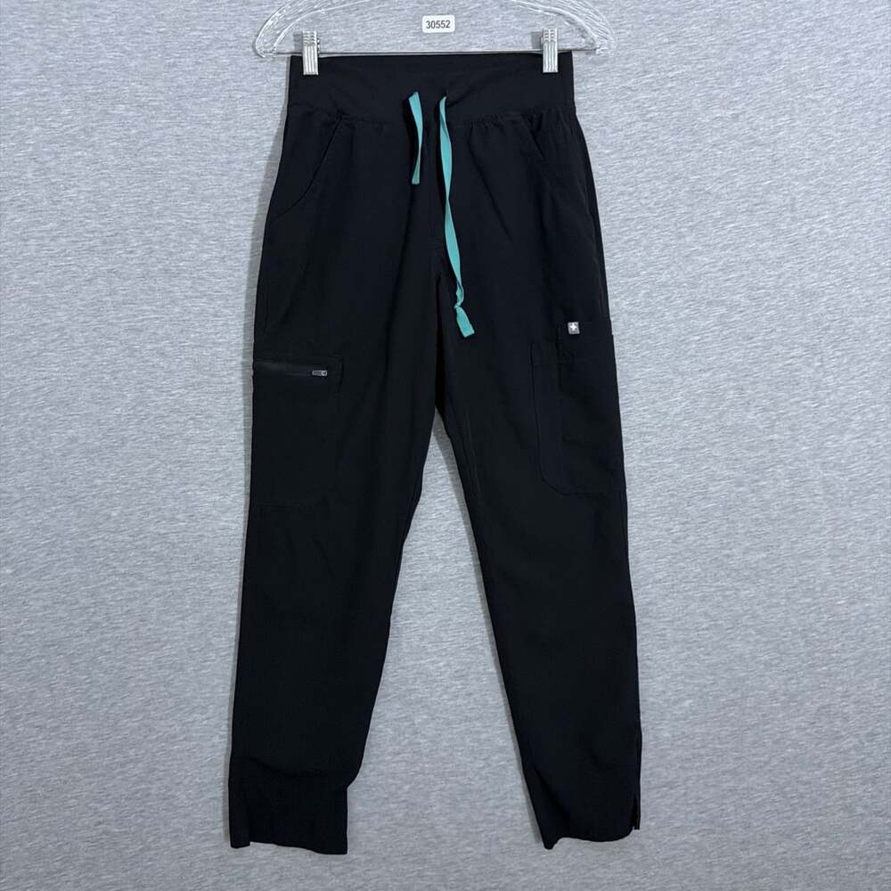 Figs Women’s Size XS/P Black High Waisted Skinny Yola Scrub Lined Pants